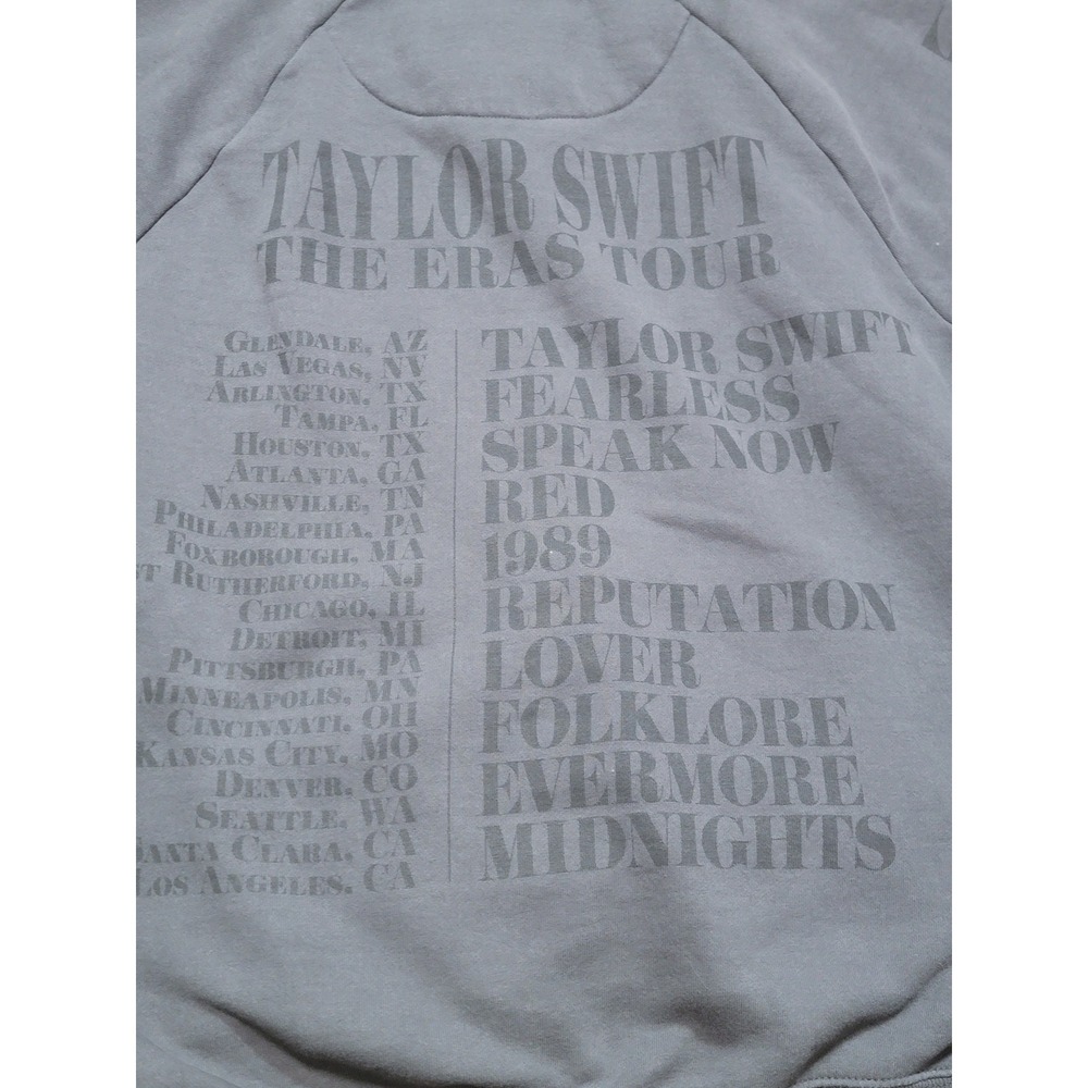Taylor Swift The Eras Tour Graphic Sweatshirt Pullover Quarter Zip Gray Size M - Picture 7 of 15